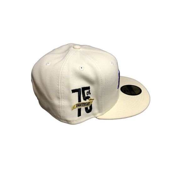 NEW ERA LOS ANGELES LAKERS 75th ANNIVERSARY 59FIFTY FITTED CAP HAT SIZE 7 1/2 - Picture 3 of 5